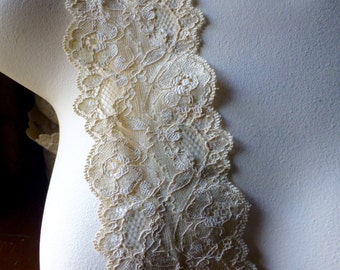 2 yds. Golden Champagne Stretch Lace for Lingerie, Headbands, Garters STR 1024gc