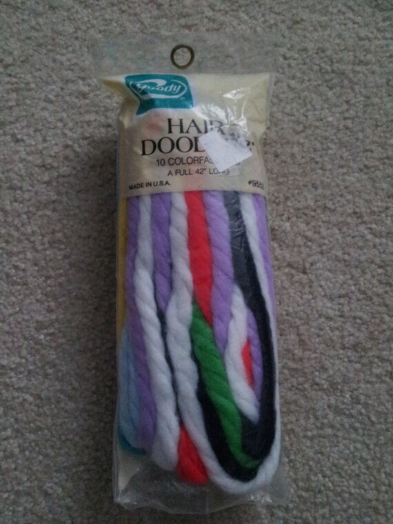 Vintage Goody YARN HAIR RIBBONS Hair Doodles In Package