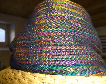 Silk and wool scarf handwoven by JHTTextiles