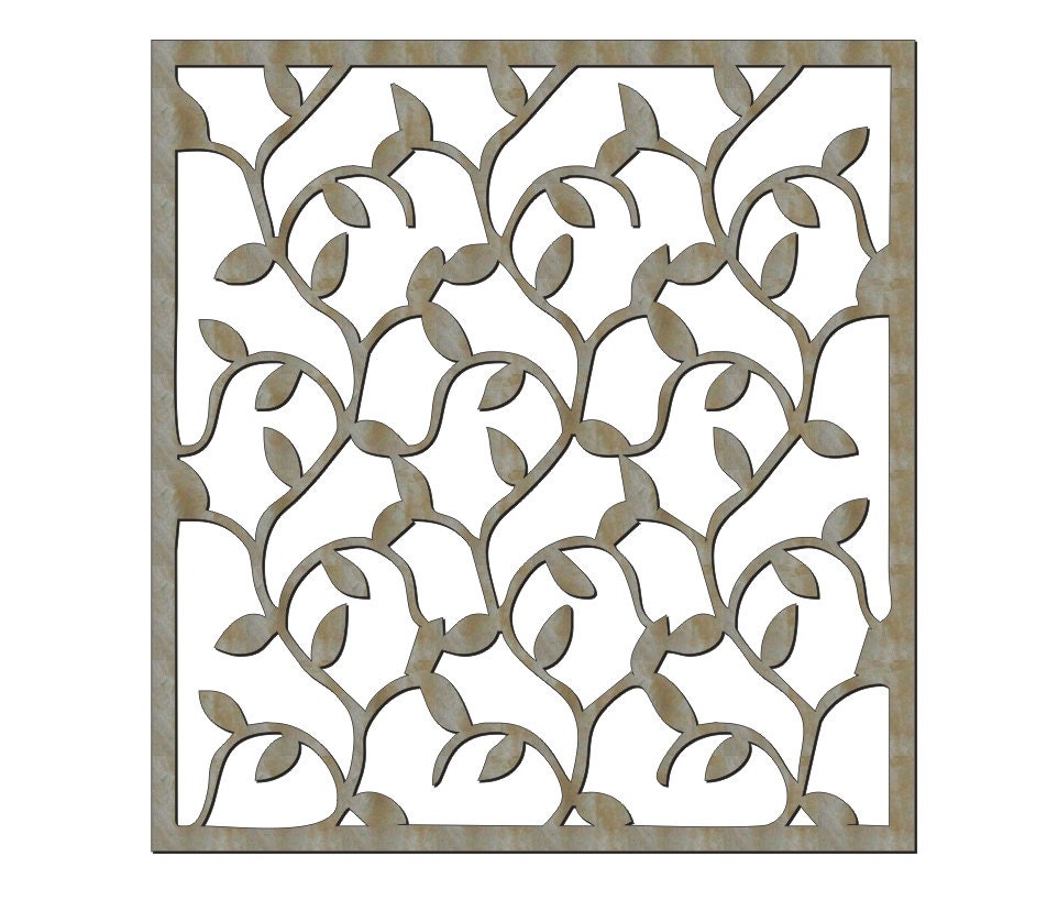Unfinished Wood Flowers Lattice Work 17.5 x 16 inch Door