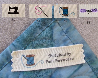 Sewing Themed Small size Custom Clothing Labels 3/4" x 2 3/4"