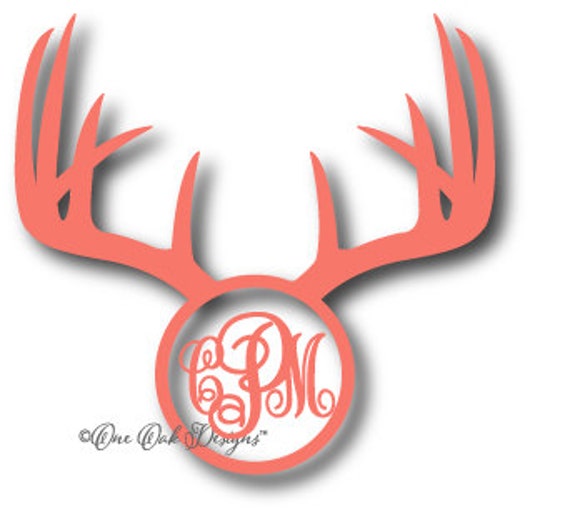 Antlers Circle Monogram Frame SVG File / DXF / pdf / eps / AI