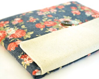 15" Laptop Bag Padded Sleeve Clutch, 13", 14", 15.6" Laptop Sleeve Case - Vintage Flowers