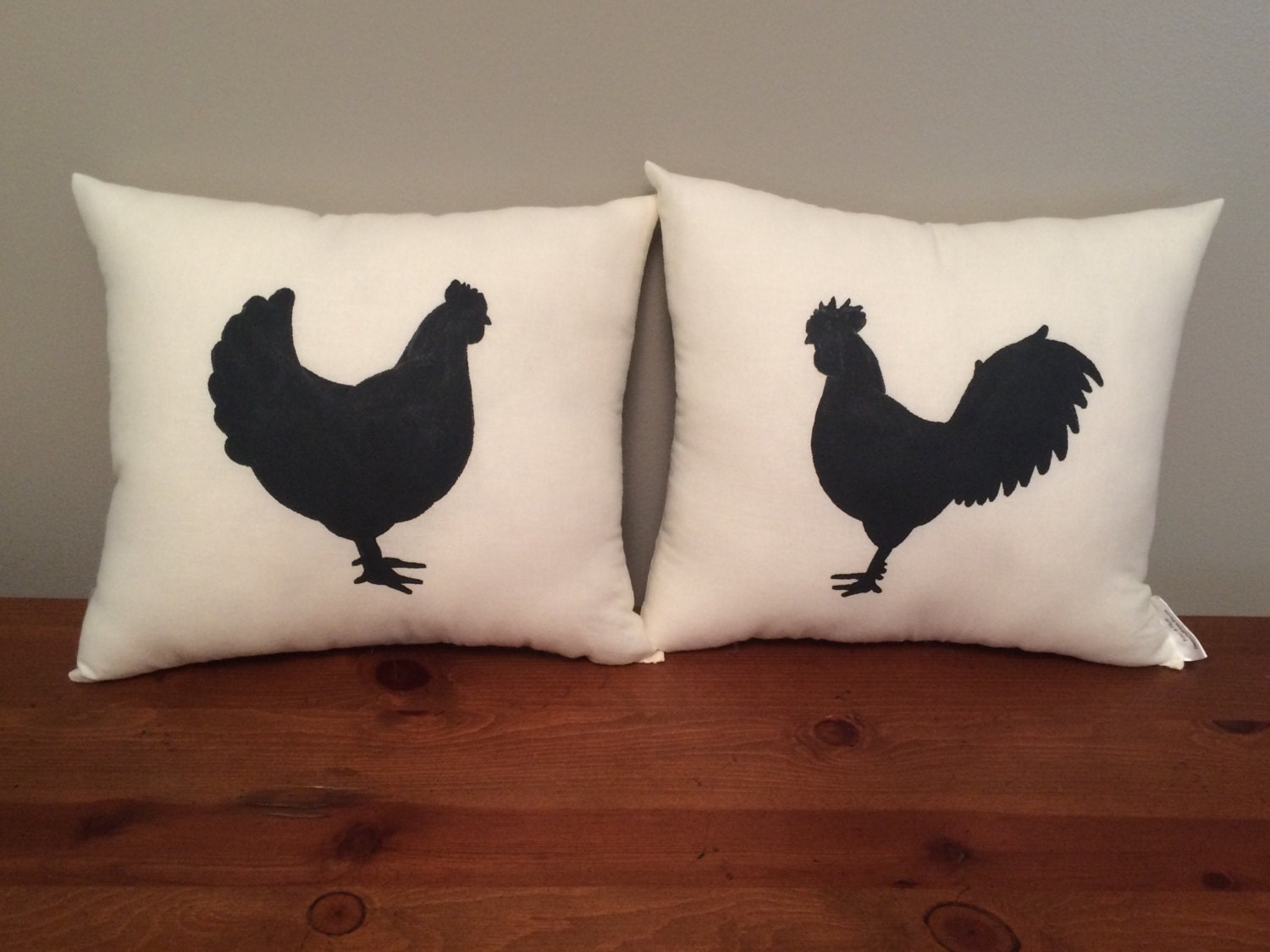 His & Hers Hen / Rooster Pillow Set