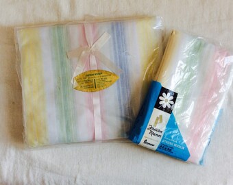 Vintage twin fitted sheet and pillowcase set - new in plastic