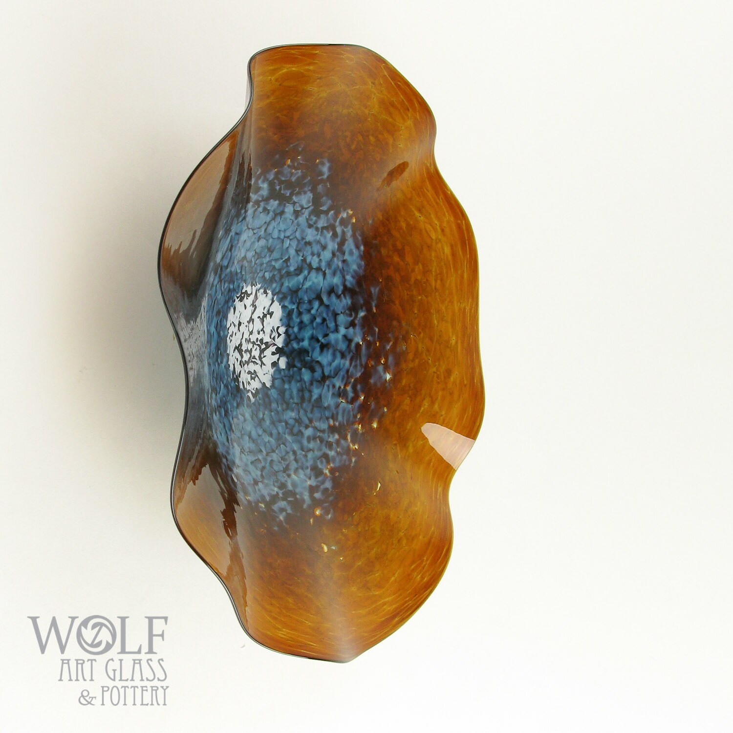 made to order blown glass wall art amber brown and denim made to order blown glass wall art amber brown and denim