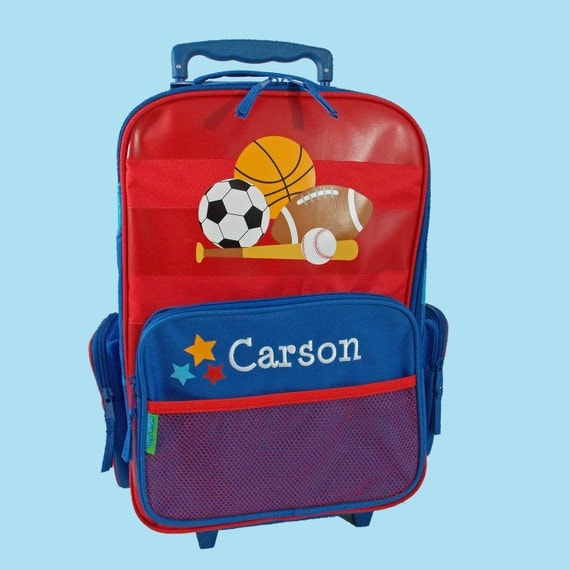 Personalized Stephen Joseph Rolling Luggage SPORTS Themed for Children