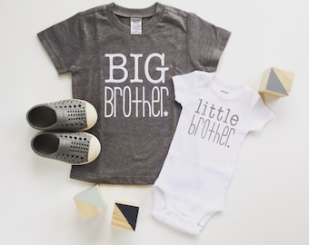 Big Brother shirt and litte brother bodysuit | new baby announcement | sibling shirts | cute brother shirt | big bro shirt | little bro