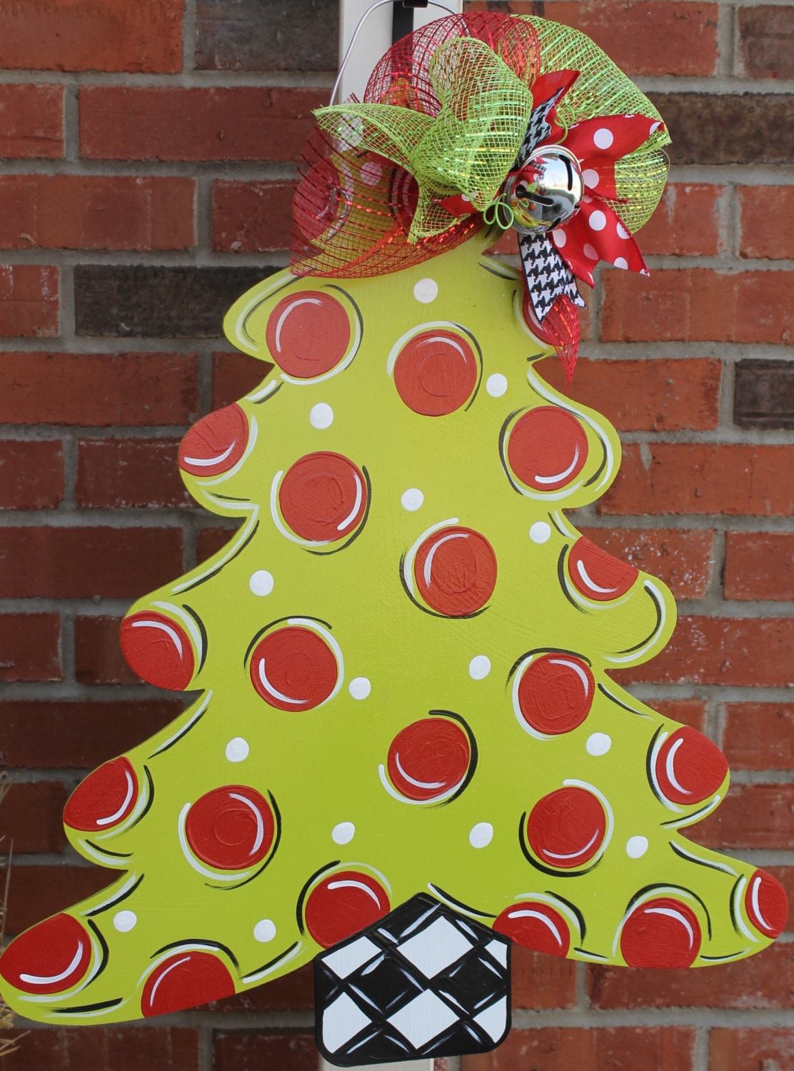 Large Wood Christmas Tree Door Hanger by abossard on Etsy