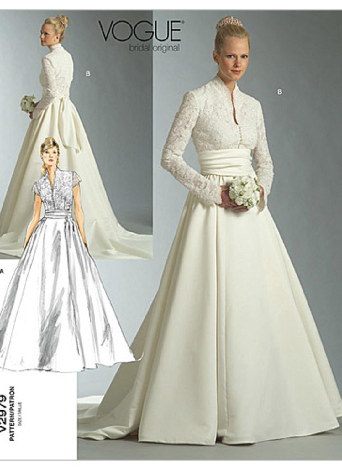 Sz 12 14 16 Vogue  Wedding  Dress  Pattern  V2979 Misses 