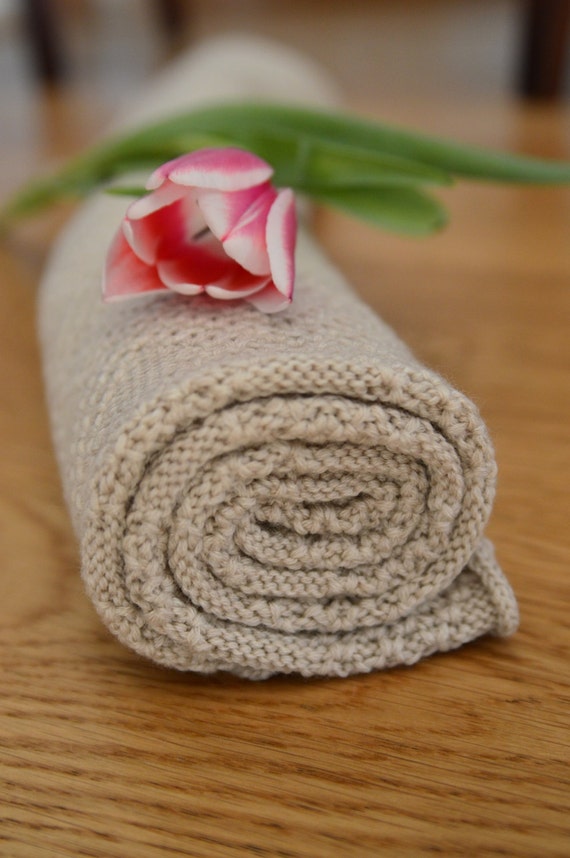 Knit Blanket | Merino Wool Baby Blanket | Sandy Blanket | Baby Blanket | Merino Wool Blanket | Knit Baby Blanket