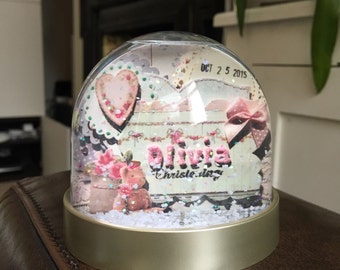 Recuerdos de Bautizo, Regalo Personalizado, globo de nieve personalizado, nuevo bebé regalo, idea regalo para ninos, recuerdo, coleccionable