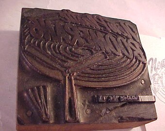 Vintage Advertising Printer Block New Plastic Boomerang