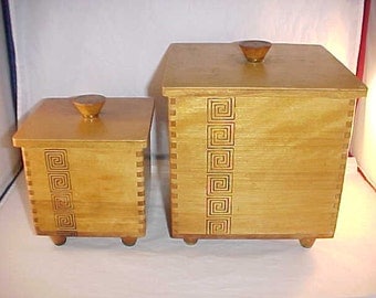 1959 Woodpecker Woodware Covered Boxes