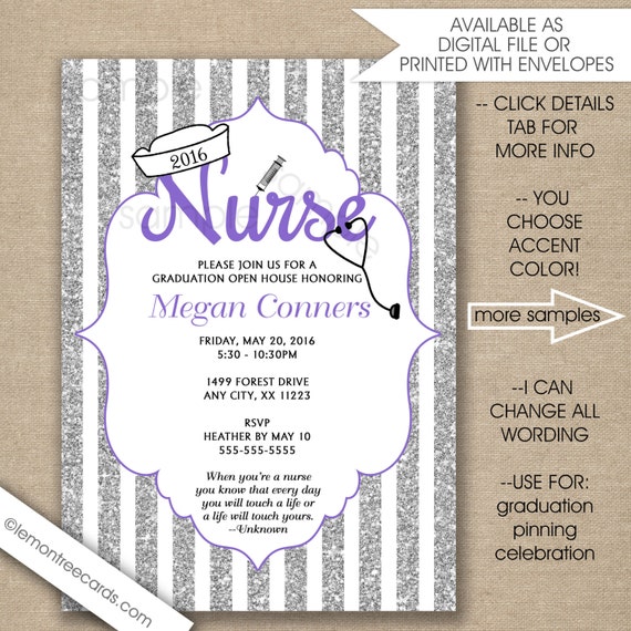 Traditional Pinning Nursing Graduation Invitations 1