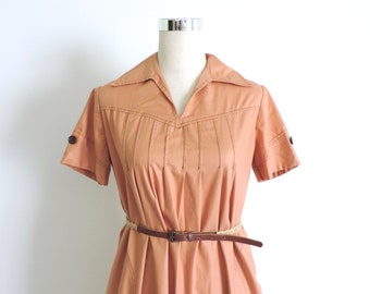 Smock Dress Salmon Short Sleeve Small