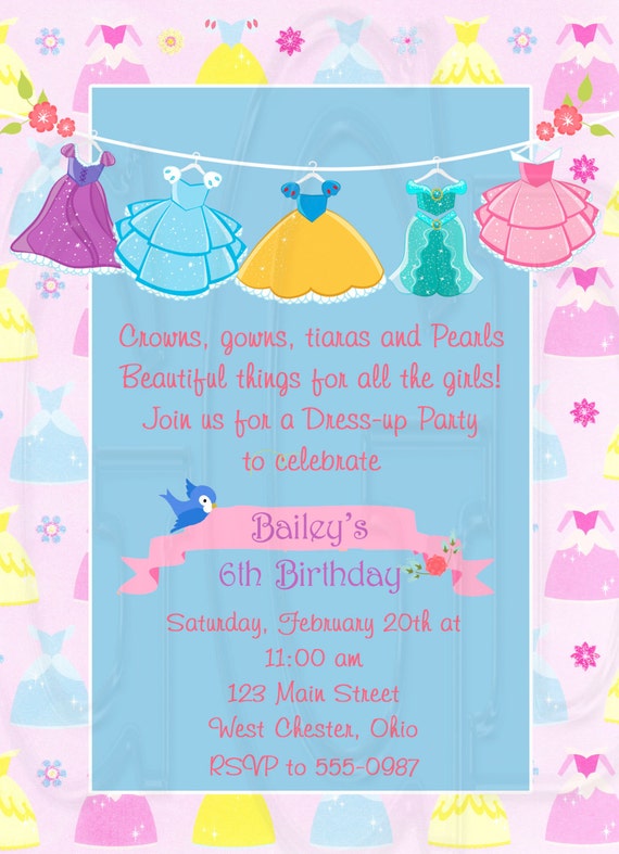 Princess Dress Up Party Invitations 2