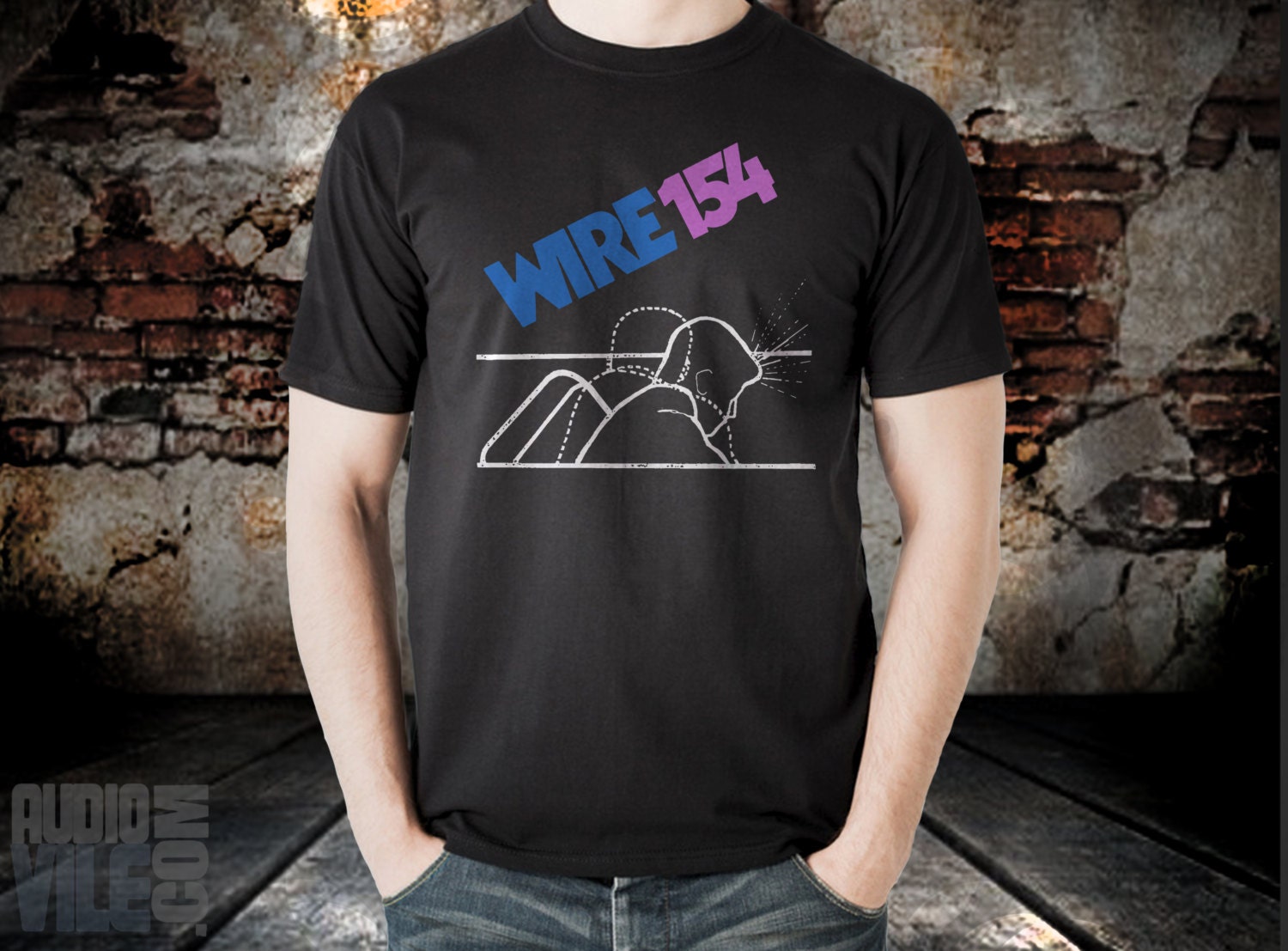 Wire T shirt screen print short sleeve by LostRecords on Etsy