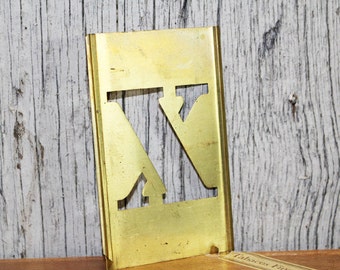 Brass Stencil, X, Letter X, Metal Stencil, Vintage Stencil