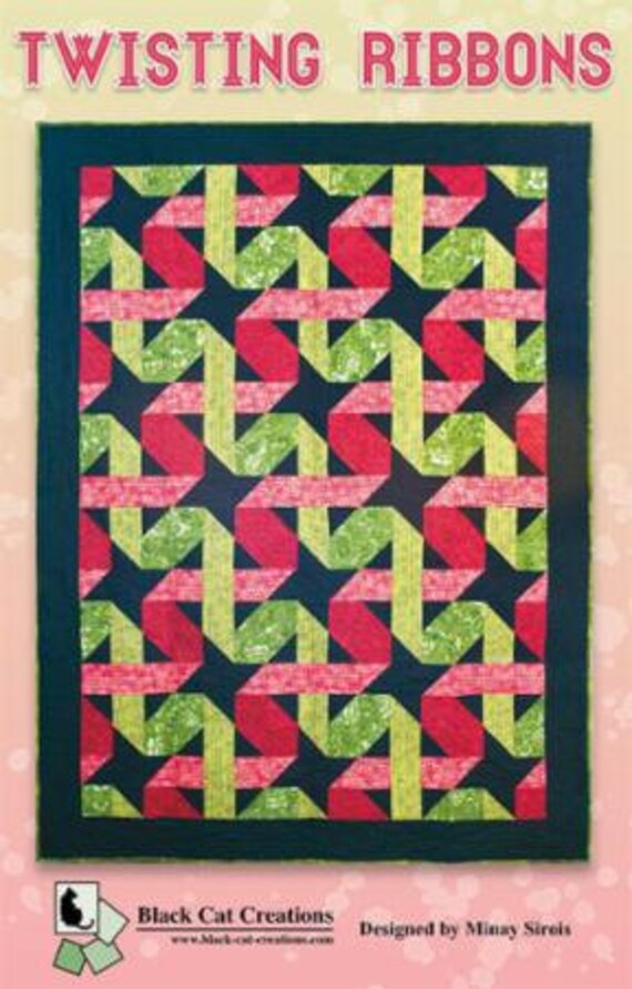 Twisting Ribbons Quilt Pattern by Black Cat Creations