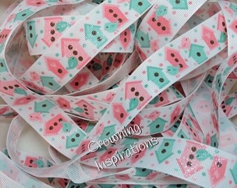 7/8 Birdhouse Glitter Ribbon