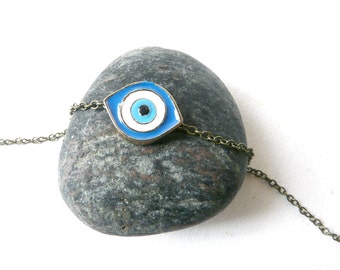 Evil eye necklace protection ( blue and white, magic, curse ) 22