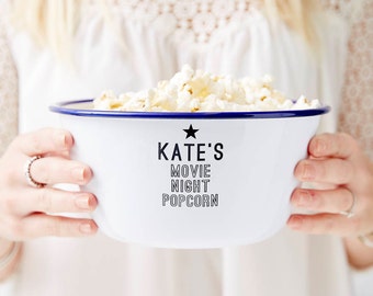 Personalised Enamel Popcorn Bowl