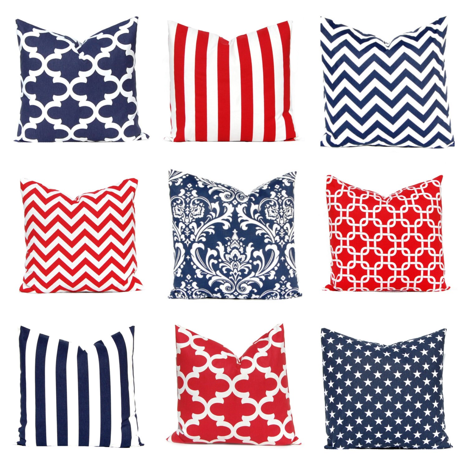 Red Pillow Covers Decorative Pillow Covers Red and White