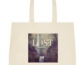 Travel & Portland Lovers Tote Bag "Not All Those Who Wander are Lost." With Multnomah Falls in Background