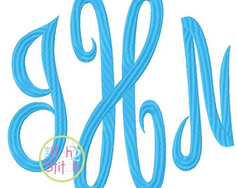Empress Large Monogram Embroidery Font sizes 4.5", 5.5", 6.5", 7.5", & 8.5" . Instant DOWNLOAD available