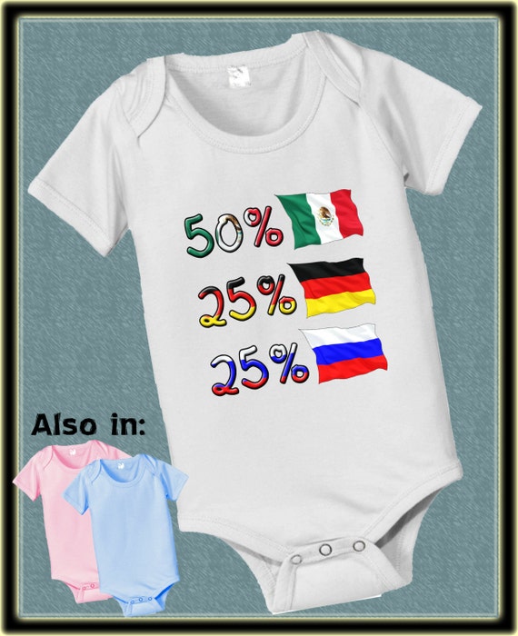 50 Mexico 25 German 25 Russian nationality bodysuit baby