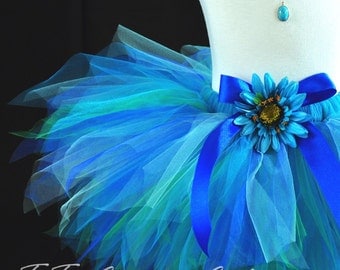 Adult Women's Turquoise Tutu...Blue Green Tutu...Tropical Tutu...Beach Tutu...CARIBBEAN BLUE