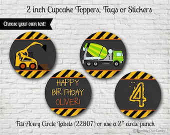 Construction Zone Printable 2" Cupcake or Treat Toppers