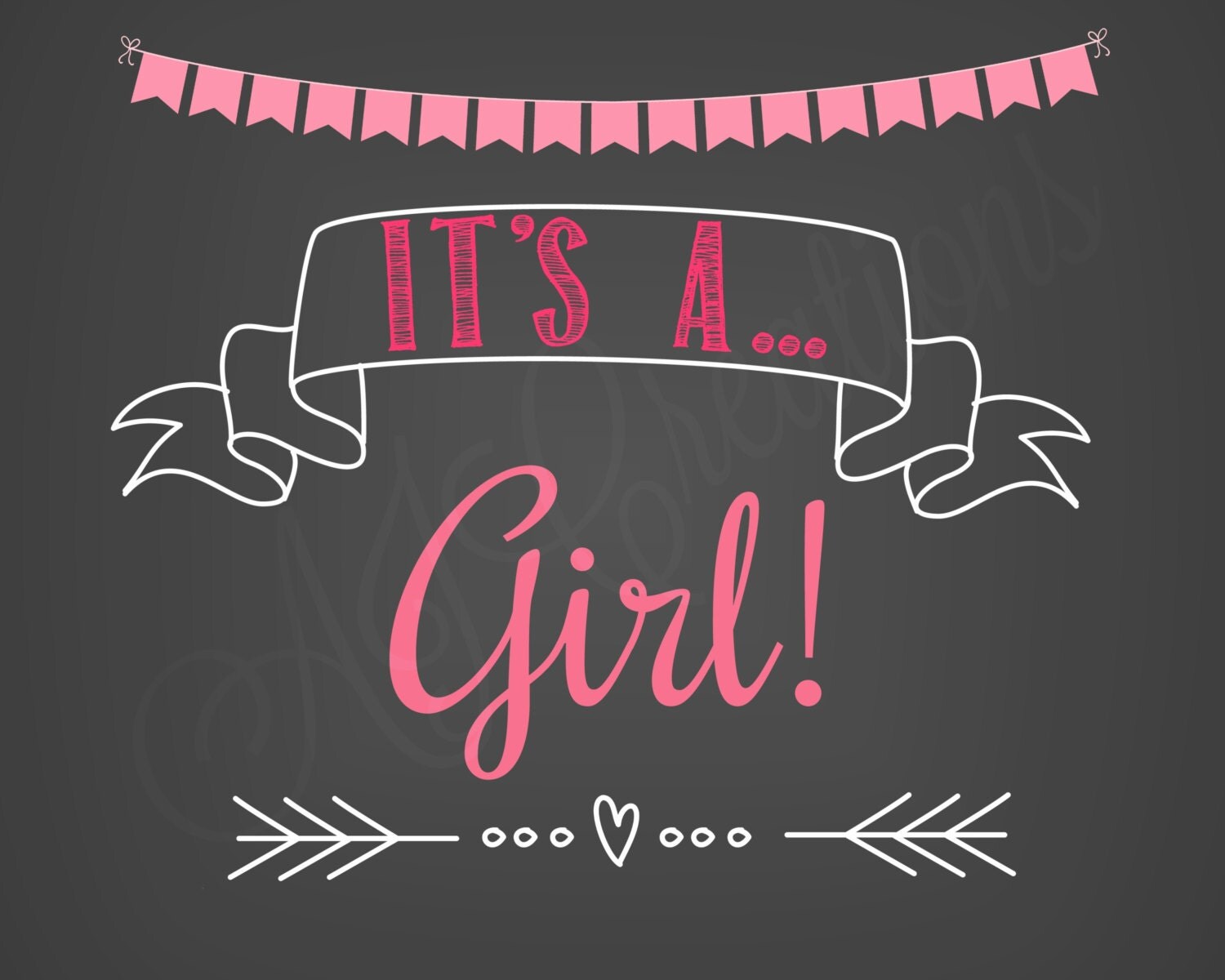 It's A Girl Printable Sign It's a Boy Chalkboard
