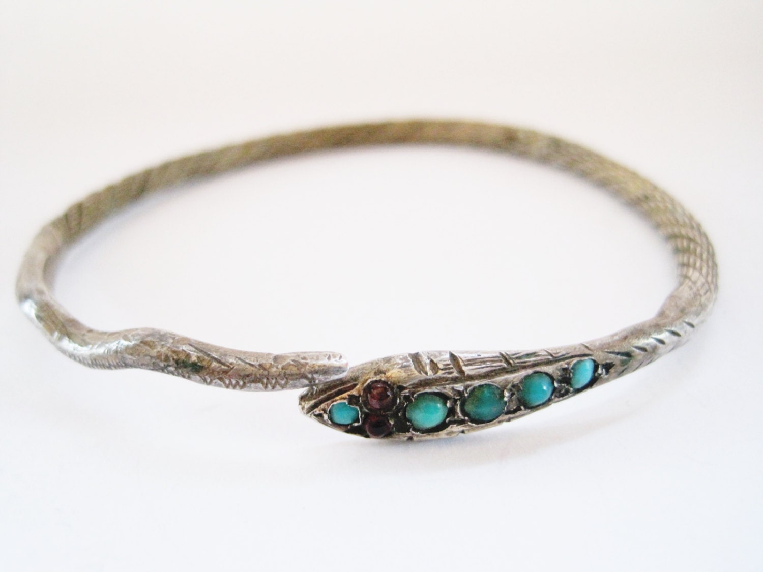 RESERVED Vintage Egyptian Snake Bracelet Silver Serpent