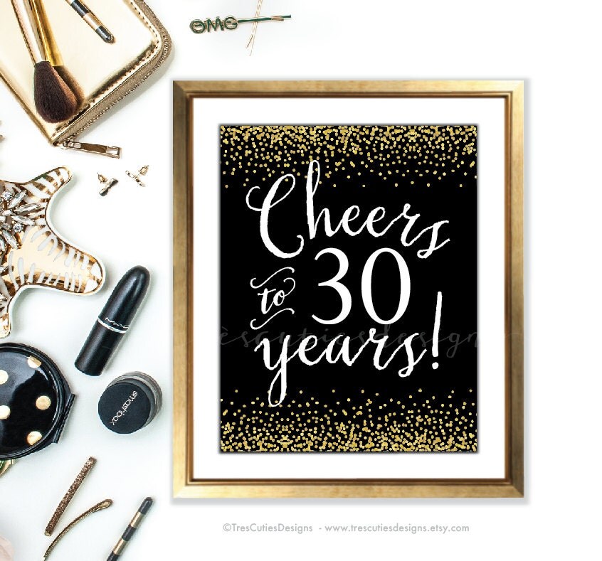 Cheers sign cheers to 30 years 30th birthday