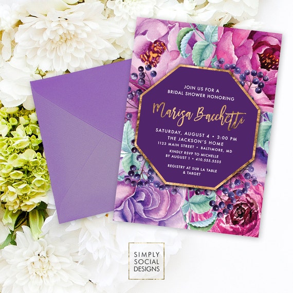 Purple Bridal Shower Invitations 4