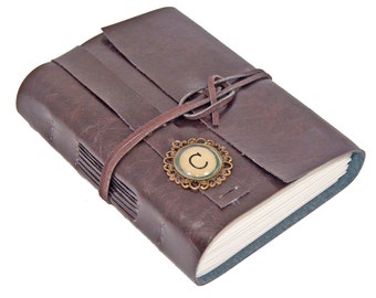 Faux Leather Journal with Lined Paper and Choice of Colors - Personalized - Travel Journal - Wedding Journal - Diary - Vegan Journal