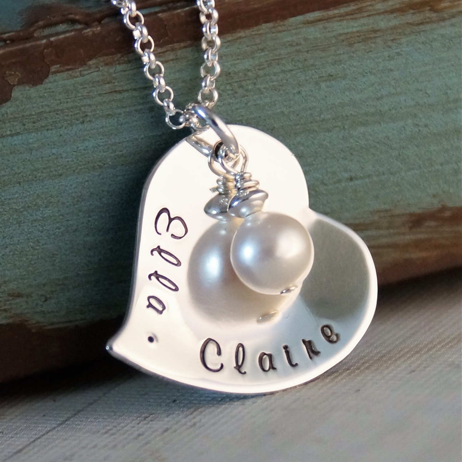 Personalized Hand Stamped Jewelry Custom Sterling Silver