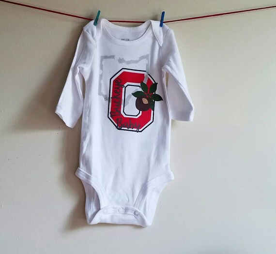 Buckeye Baby Long Sleeve Onesie Ohio State Baby Bodysuit