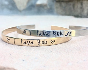 I Lava You, I Lava You Bracelet , Mother Daughter Bracelets, Hawaiian Jewelry, Hawaii Gifts, Toddler Bracelet, Personalized Cuffs, Natashaa