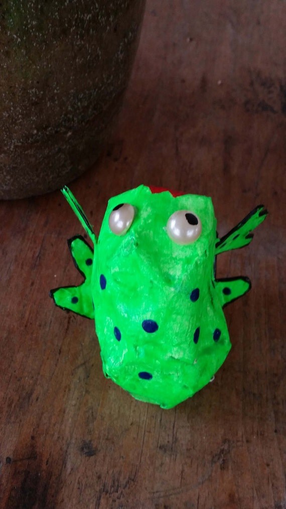 Folk Art Frog Papier Mache