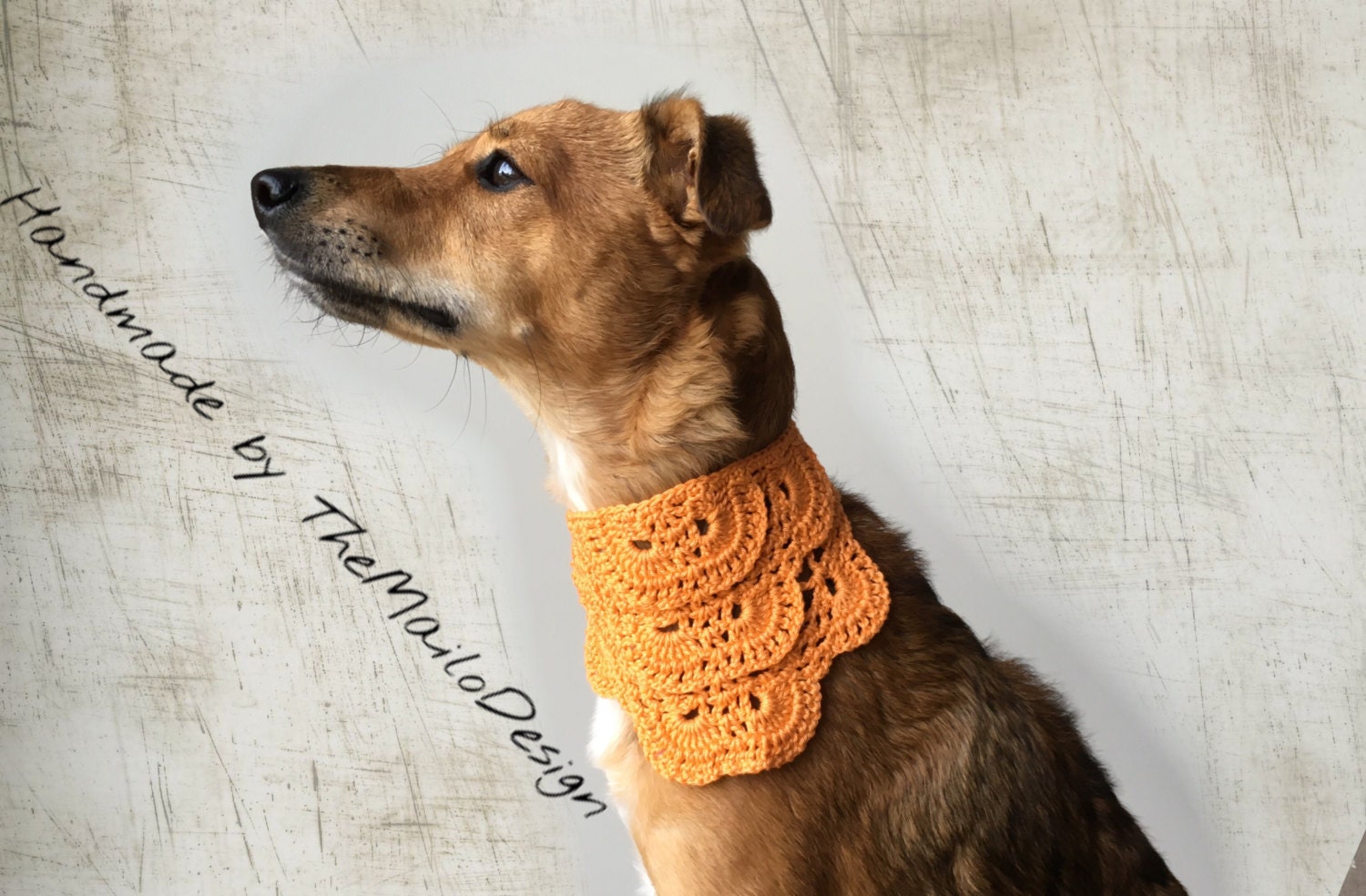 Orange Dog Bandana Summer Dog Bandana Rescue Dog Bandana