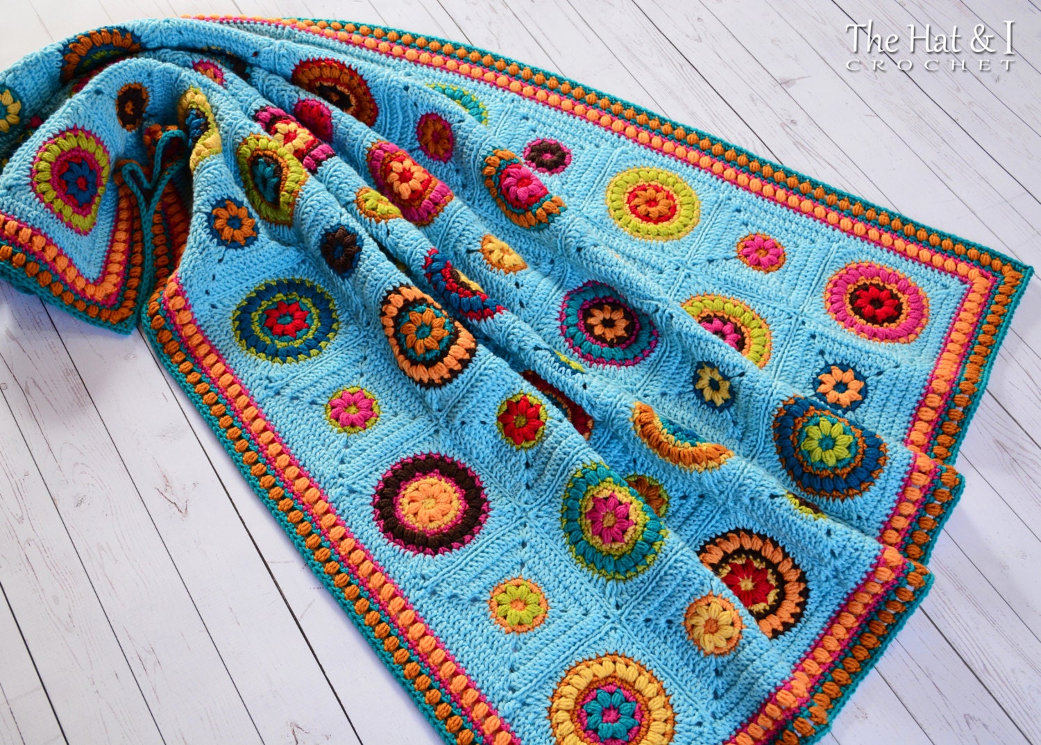 CROCHET PATTERN Hippie Gypsy Blanket a colorful by TheHatandI