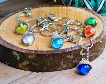 Vintage Marble Acorn Keychain