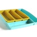 Deka Plastics Silverware Organizer 2 Tier Trays 195 196 Harvest Gold Turquoise