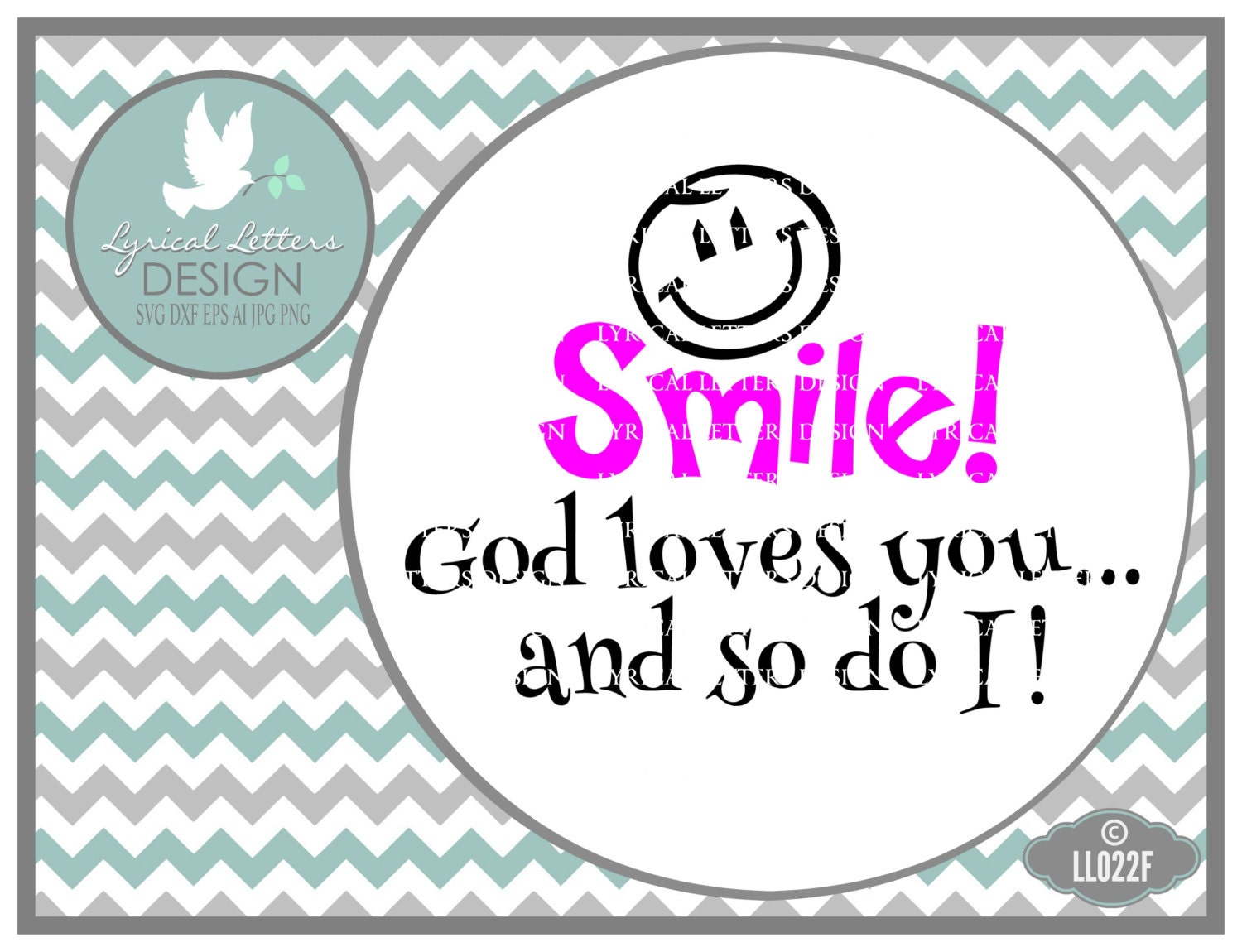 Download Smile God Loves You LL022 F SVG Vector Cutting File