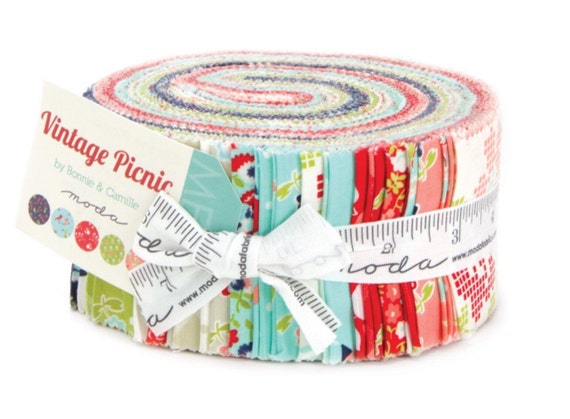 Vintage Picnic cotton jelly roll by Bonnie and Camille for