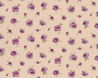 Fat eighth Rosa C, delicate rose Liberty of London, purple floral Liberty print