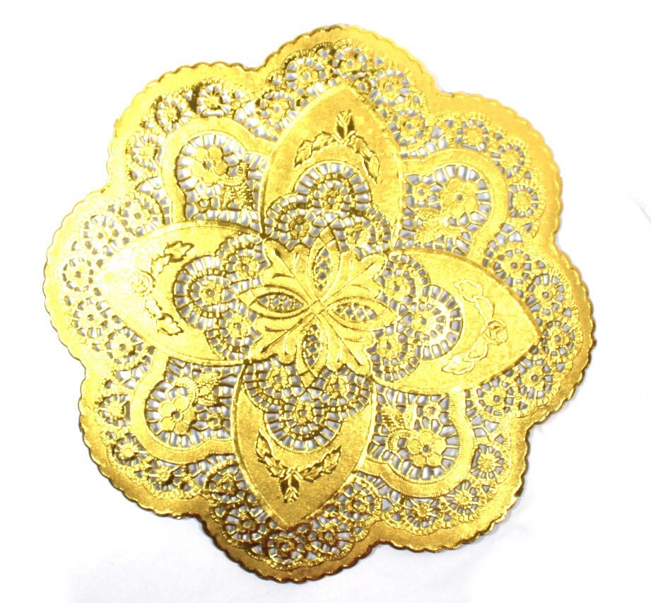 25 Gold 12 inch doilies gold foil NEW STYLE dollies perfect